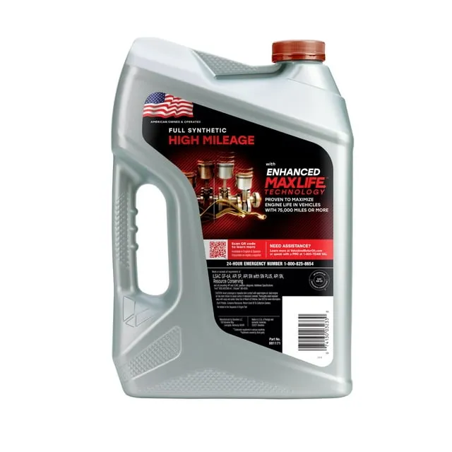 Valvoline Full Synthetic High Mileage with MaxLife Technology SAE 5W-20 Motor Oil 5 QT