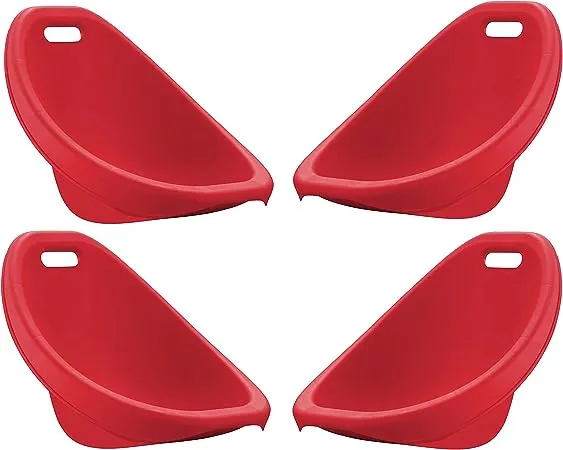 American Plastic Toys Little Kids (4-Pack, Red), Stackable, Lightweight, & Portable, Reading, Gaming, TV, Outdoor & Indoor, 50lb Max Scoop Rocker