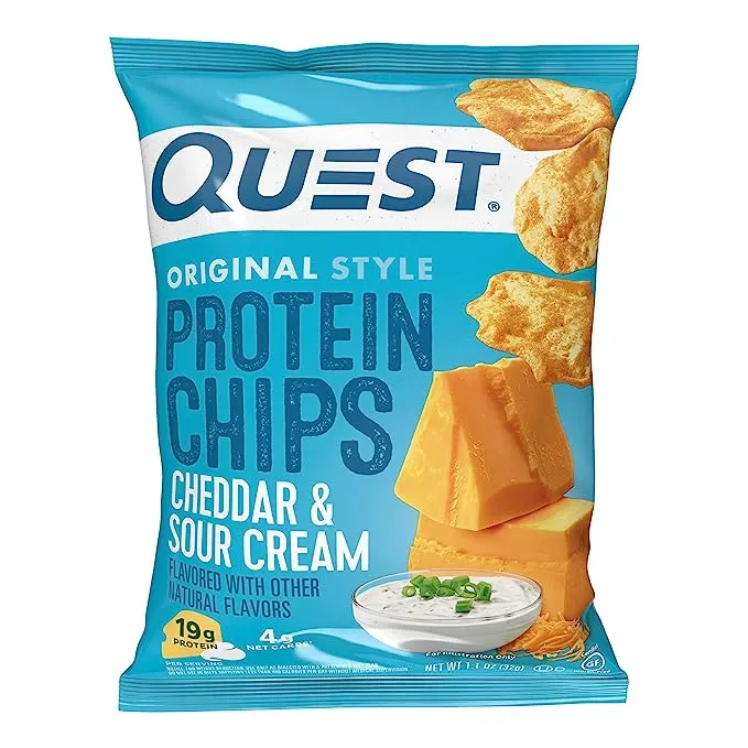 Quest Nutrition Protein Chips, Sour Cream & Onion, High Protein, Low Carb, Pack of 12