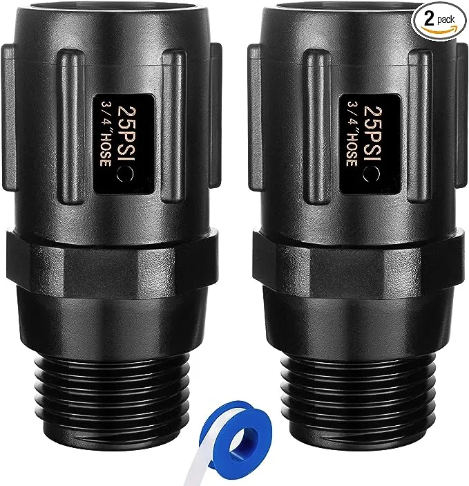 2pcs Garden Hose Pressure Regulator 25 Psi 3/4&#034; Fht — 3/4\x9c Mht Pressure Reducer 