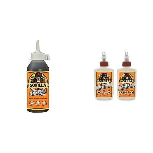 Gorilla Original Gorilla Glue, Waterproof Polyurethane Glue, 8 Ounce Bottle, Brown, (Pack of 1)