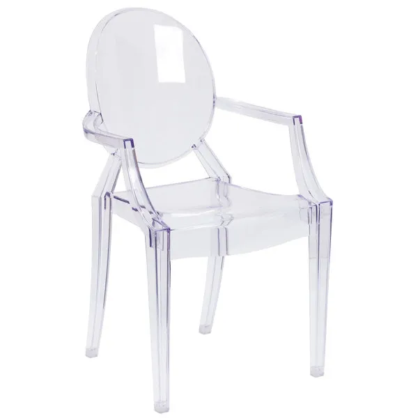 Transparent Crystal Ghost Chair With Armrests