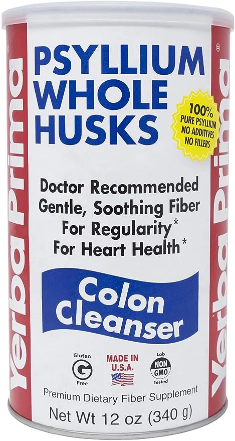 Yerba Prima Psyllium Husk, 12 Ounce - Whole Husk Fiber Supplement, Vegan, No Sugar or Artificial Sweeteners, Non GMO, Gluten Free