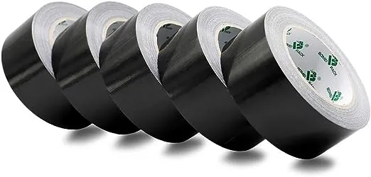 5 Pack Black Duct Tape Roll Crafts Residue Free Duct Sealing Tape Multi Pack 8.3