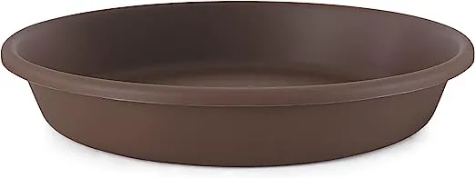 The HC Companies 16 Inch Round Plastic Classic Plant Saucer - Indoor Outdoor Plant Trays for Pots - 16"x16"x3" Clay Color