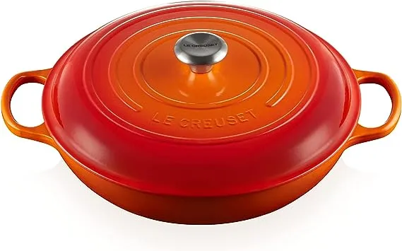 Le Creuset Signature Enameled Cast Iron Braiser, 3.5-Quart, Marble