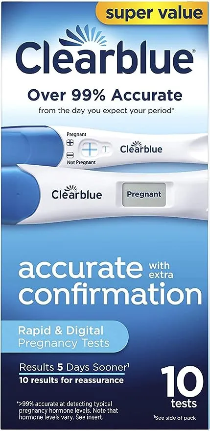 Clearblue Pregnancy Test Combo Pack, 10ct - Digital with Smart Countdown & Rapid Detection - Super Value