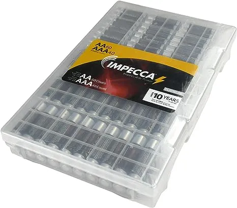 Impecca Alkaline AA 60 AAA 40 Plastic Box