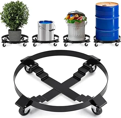 Drum Dolly 55 Gallon Heavy Duty 1000 Pound Barrel Dolly with Swivel Casters Wheel Steel Frame Dolly Non Tipping Hand Truck Capacity Dollies