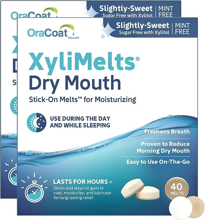 XyliMelts for Dry Mouth, Mint-Free, 80-Count Box