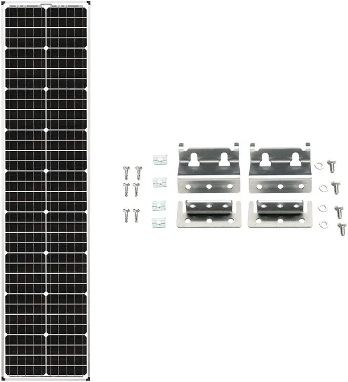 Zamp Solar Legacy Series 90-Watt “Long” Roof Mount Solar Panel Expansion Kit for Curved Roofs. Additional Solar Power for Off-Grid RV Battery Charging - KIT1010