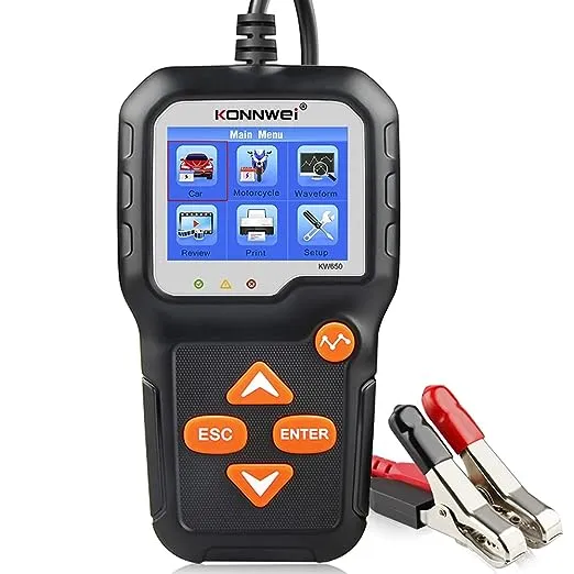 KONNWEI KW650 Car Motorcycle BatteryTester 12V6V Battery System Analyzer 2000CCA