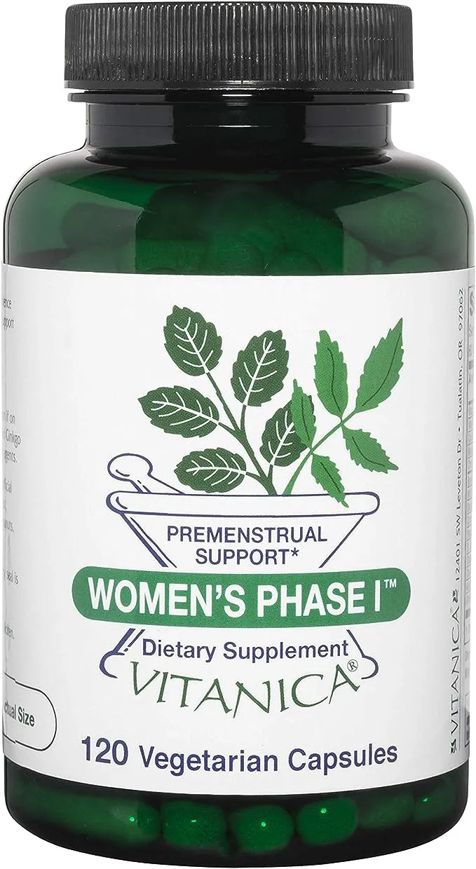 Vitanica Women's Phase I, Premenstrual Support, Vegan, 120 Capsules