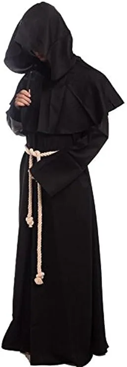 GOLDSTITCH Friar Medieval Hooded Monk Renaissance Priest Robe Costume Cosplay