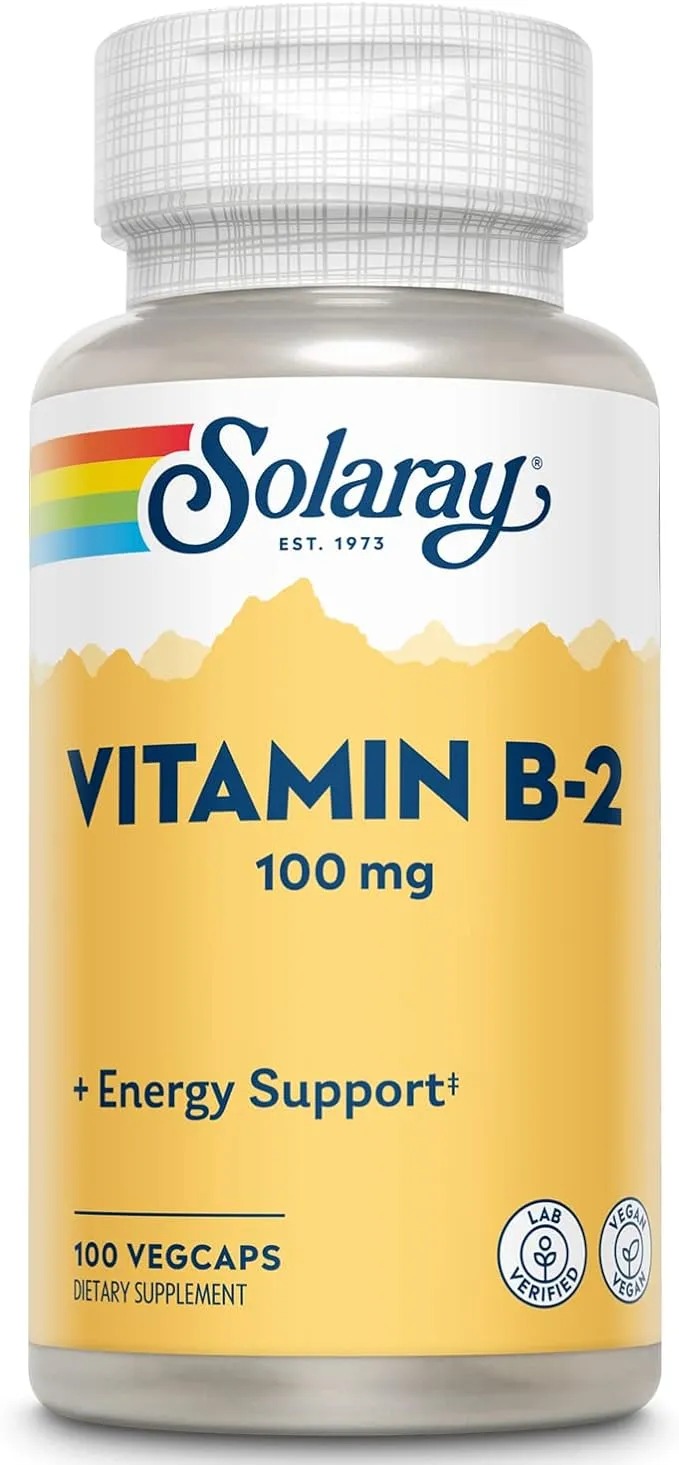 Solaray, 비타민B2, 100mg, VEGCAP 100정