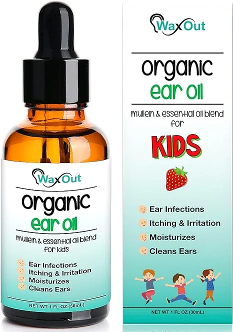 Natural Mullein Ear Wax Removal Oil & Cleaner with Strawberry for Kids