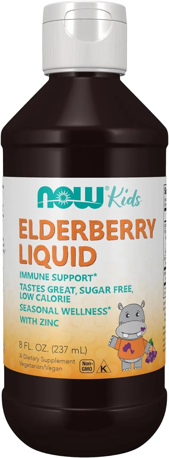 NOW Foods, Elderberry Liquid for Kids, 8 fl oz (237 ml)