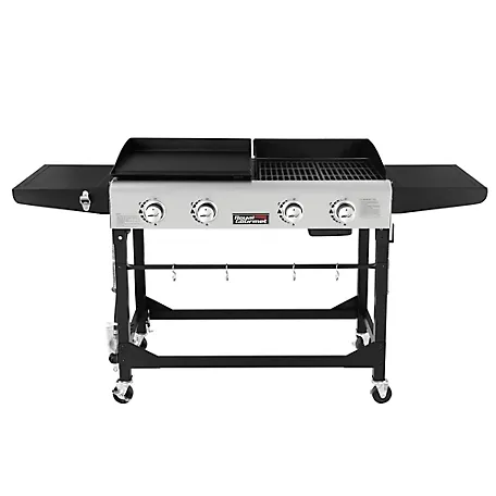 Royal Gourmet GD403 4-Burner Portable Flat Top Gas Grill and Griddle with Folding Legs