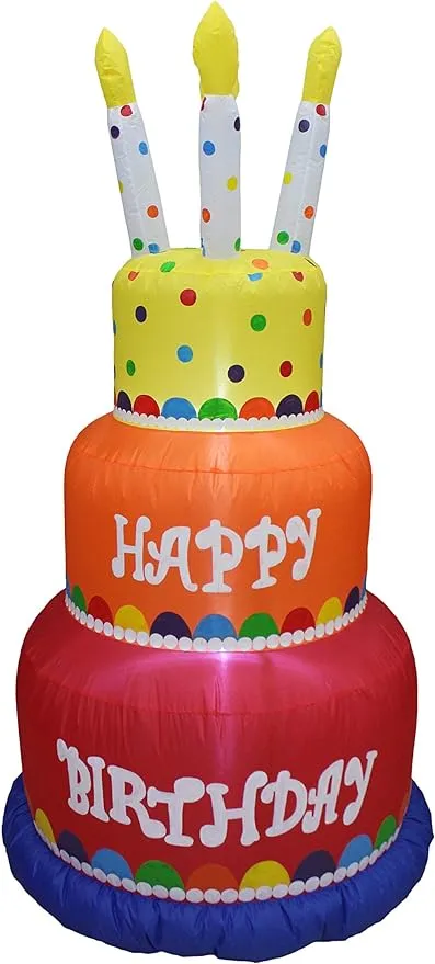 6 Foot Tall Colorful Happy Birthday Inflatable with Candles Lighted Decoration - Traditional - Night-lights - by BZB Goods | Houzz