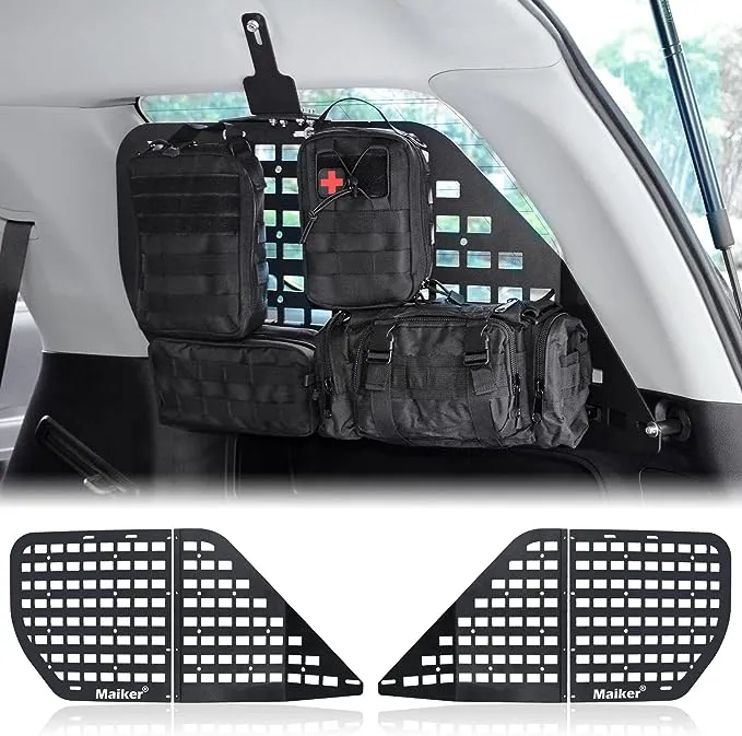 MAIKER Rear Window Molle Panel Modular Storage Panel System with 4 Storage Bag and 10 Fastening Tape for Toyota 4Runner 2010-2023