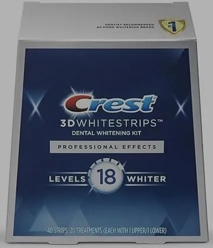 Crest 3D White Professional Effects Whitestrips Teeth Whitening Strips Kit, 40 Strips (20 Count Pack)