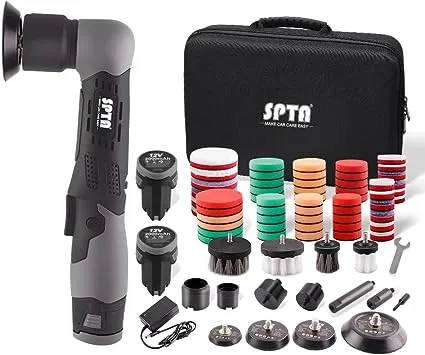 SPTA Cordless Mini Polisher, 12V Cordless Multi Polisher, Micro Cordless Scratches Killer Car Polisher RO/DA Mini Auto Machine Sets With Polishing Pad And Wool Pads for polishing, Sanding and CleaningSPTA Cordless Mini Polisher, 12V Cordless Multi Polish