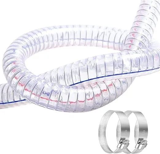 QuQuyi 1-1/2&#034; ID x 1-3/4&#034; OD 1FT length Steel Wire Hose PVC Vacuum Tubing wit...