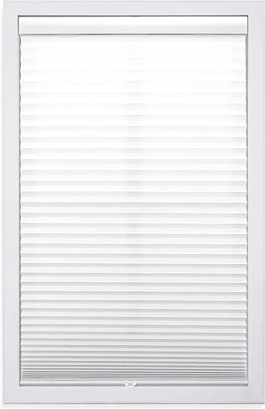 Dez Furnishings QDWT460640 Cordless Light Filtering Pleated Shade, 46W x 64L Inches, White