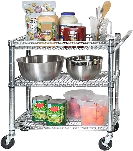 Seville Classics 3-Shelf Heavy-Duty Commercial Utility Cart