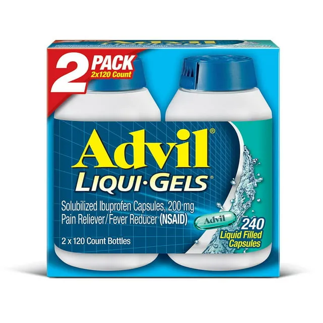 Advil Liquid Gels - Value Size 2 Pack (120 Count Each )