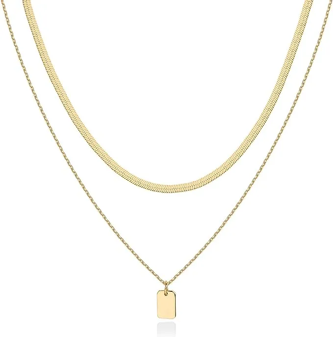 Gold Layered Snake Minimalist Necklace