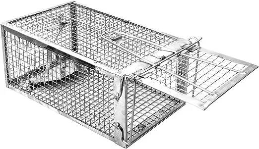 SZHLUX Rat Trap,Mouse Traps Work for Indoor and Outdoor,Small Rodent Animal-Mice Voles Hamsters Cage,Catch and Release(Small), Silver (SZ-SL2614X)