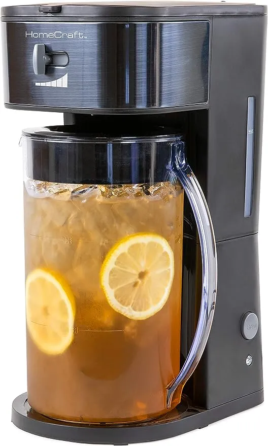 Homecraft HCIT3BS 3-Quart Black Stainless Steel Caf' Ice Iced Coffee and Tea Brewing System