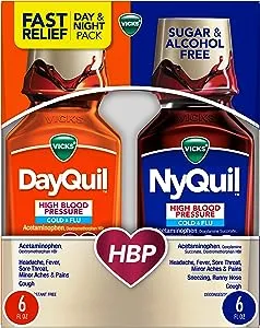 Vicks DayQuil NyQuil High Blood Pressure Cold & Flu Liquid 16 oz