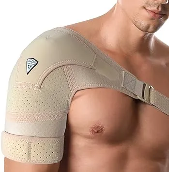 Shoulder Brace for Torn Rotator Cuff - 4 Sizes - Shoulder Pain Relief, Support and Compression - Sleeve Wrap for Shoulder Stability and Recovery - Fits Left and Right Arm, Men & Women (Nude, LARGE/X-LARGE)