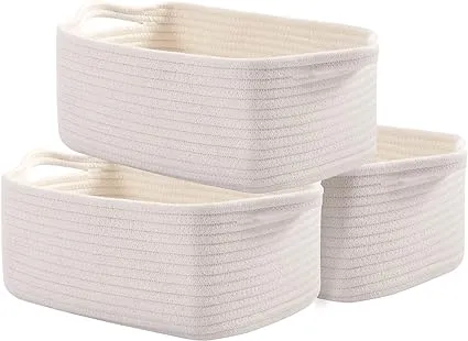 Set of 3 Cotton Rope Storage Basket