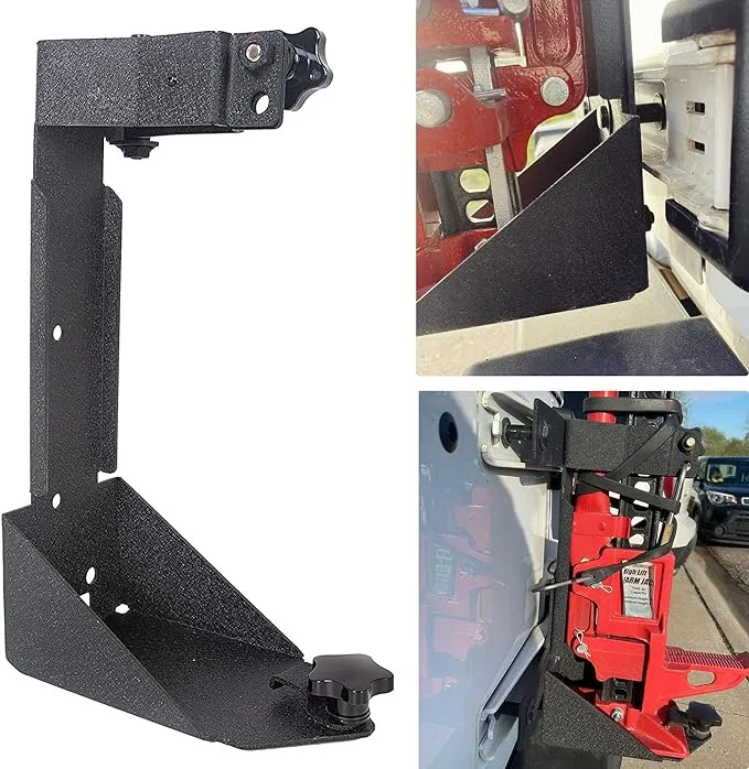 ECOTRIC High Lift Jack Mount Bracket Compatible with Jeep Wrangler JK 2007-2018 Rear Off-Road Tailgate Heavy Duty Jack Mount Bracket Kit