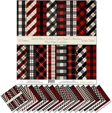 Pattern Paper Pack - Red & Black Buffalo Check - Christmas - Scrapbook Specialty ...