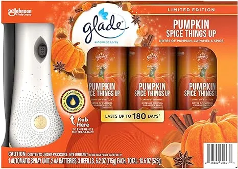 Glade Automatic Spray Diffuser Kit Pumpkin Spice 3 Refills