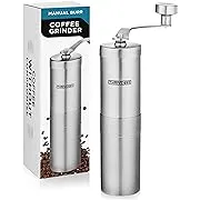 Manual Coffee Grinder With Adjustable Settings - Durable Stainless Steel Burr Coffee Grinder - Espresso Grinder For Best Taste - Portable Conical Burr Coffee Bean GrinderManual Coffee Grinder With Adjustable Settings - Durable Stainless Steel Burr Coffee