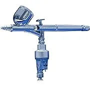 Custom Micron C Airbrush (ICM 4002) Version 2 by Iwata, Features a Square Shaped Trigger, Crown Cap Deck on End of Handle.23mm Needle and Nozzle, Silver