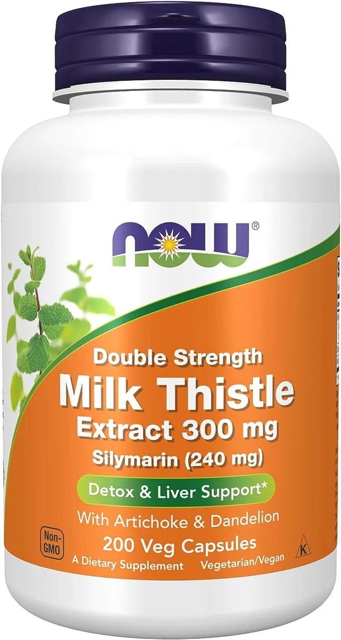 NOW Foods, Milk Thistle Extract, Double Strength, 300 mg, 200 Veg Capsules