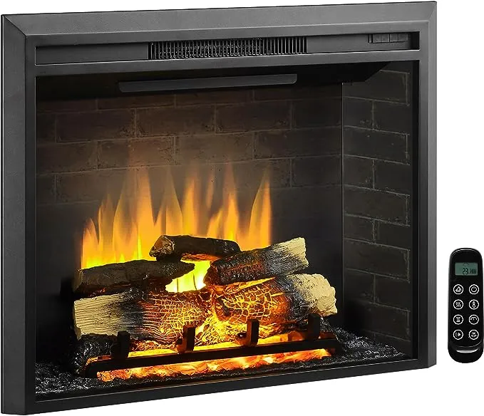 LegendFlame® Damon 35" Electric Fireplace Insert with Glass Door and Mesh Screen(EF264B)