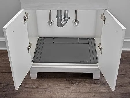 WeatherTech SinkMat – Waterproof Under Sink Liner Mat for Kitchen Bathroom – 28” x 19” Inches - Durable, Flexible Tray – Home undersink Organizer Must Haves, Black