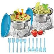 INNOVATIVE LIFE Chilled Condiment Server with 5 Removable Compartments Container, Garnish Tray with Lid for Bar, Serving and Dishes