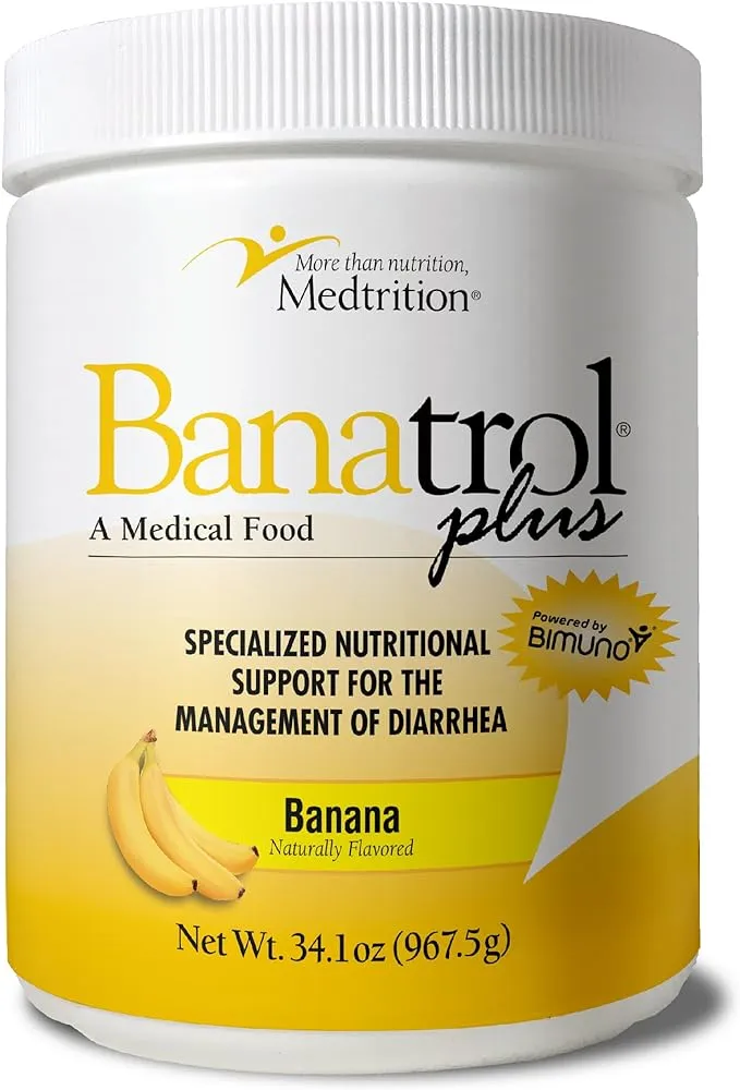 Banatrol® Natural Anti-Diarrheal with Prebiotics, Relief from Chronic Diarrhea, IBS, Recurring Diarrhea, Clinically Supported Medical Food, Non-Constipating, 90 Servings (Banana)