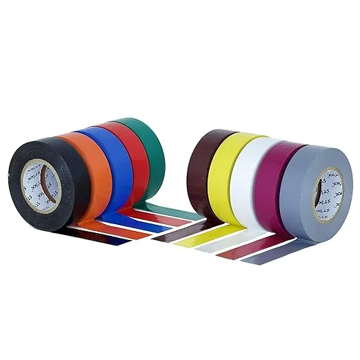 STIKK Multi Colored Electrical Tape (10 Pack) 3/4" Wide 66 Feet 20 Meters Long