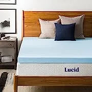 LUCID 2 Inch Memory Foam Mattress Topper, Gel Infused Twin XL Mattress Topper, CertiPUR-US Certified, Dorm Room Essentials