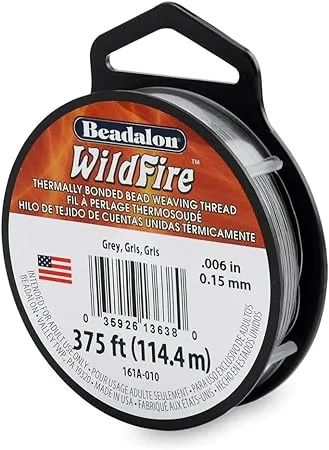 Beadalon Wildfire, 0.006 in, 0.15 mm, Break Strength 10 lb / 4.5 kg, Grey, 125 yd / 114 m