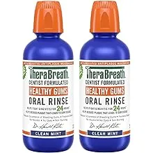 TheraBreath Healthy Gums Periodontist Formulated 24-Hour Oral Rinse with CPC, Clean Mint, 16 Fl Oz